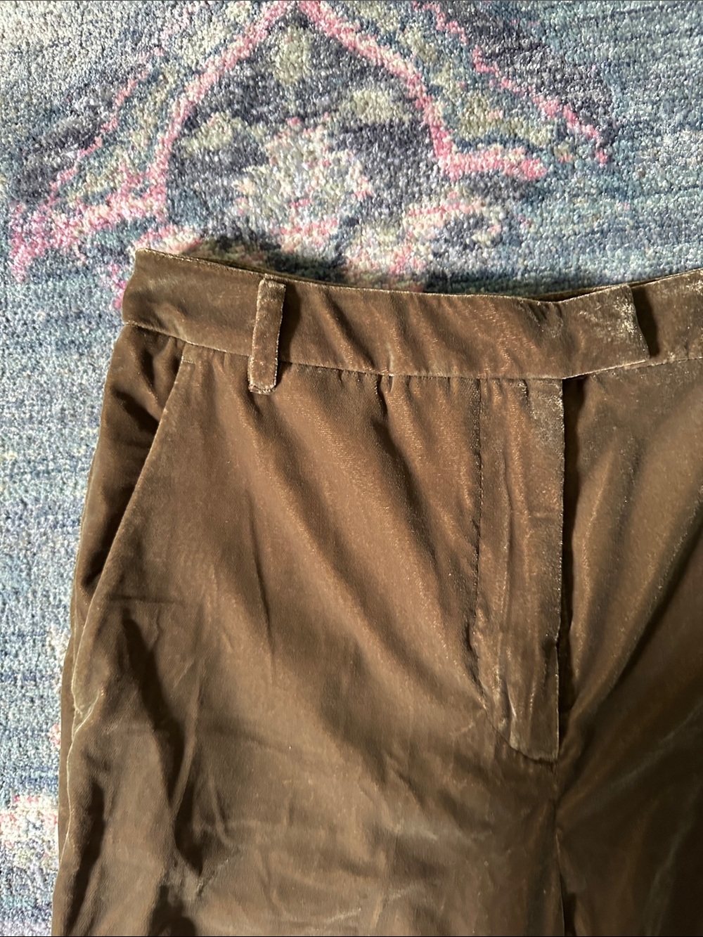 H&M Brown Velvet Wide-Leg Pants NWT Size 4 Women’s Perfect for Fall - Picture 4 of 7
